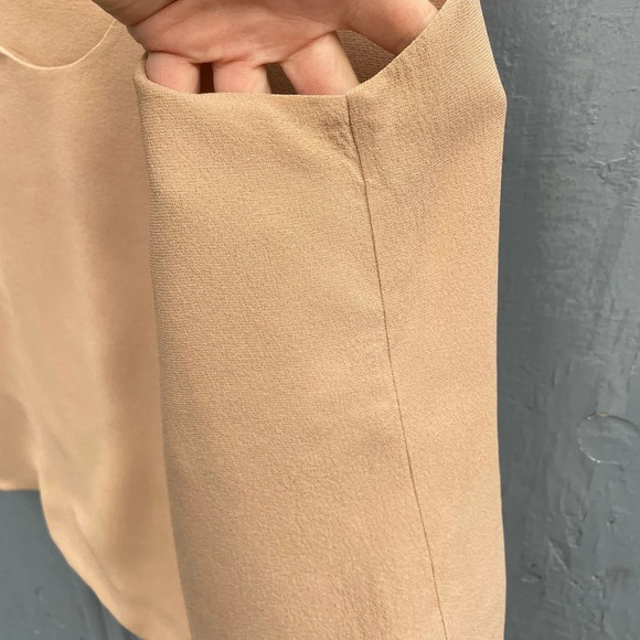 Balenciaga Silk Taupe Wrap Blouse, size  38 - Picture 10 of 10